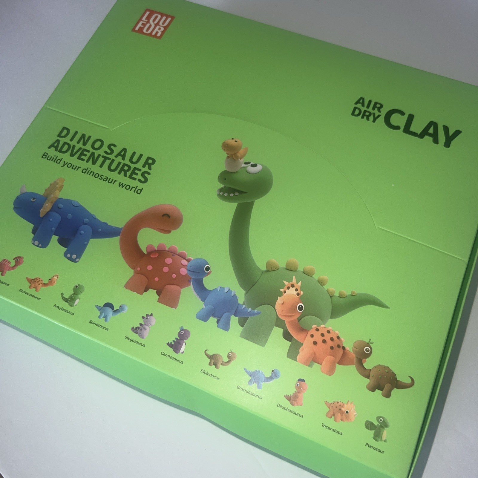LOUFOR Air Dry Clay Kits - Dinosaur Adventure, DIY Kit with Tools, Gift for Kids