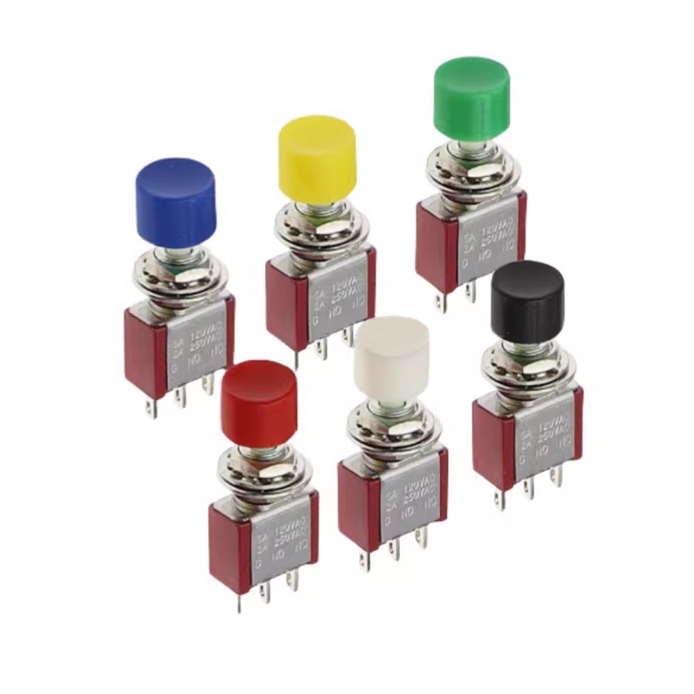 5PCS Mini Push Button Switch Momentary Click SPDT NO NC 3Pin 6mm 5A 120V 2A 250V