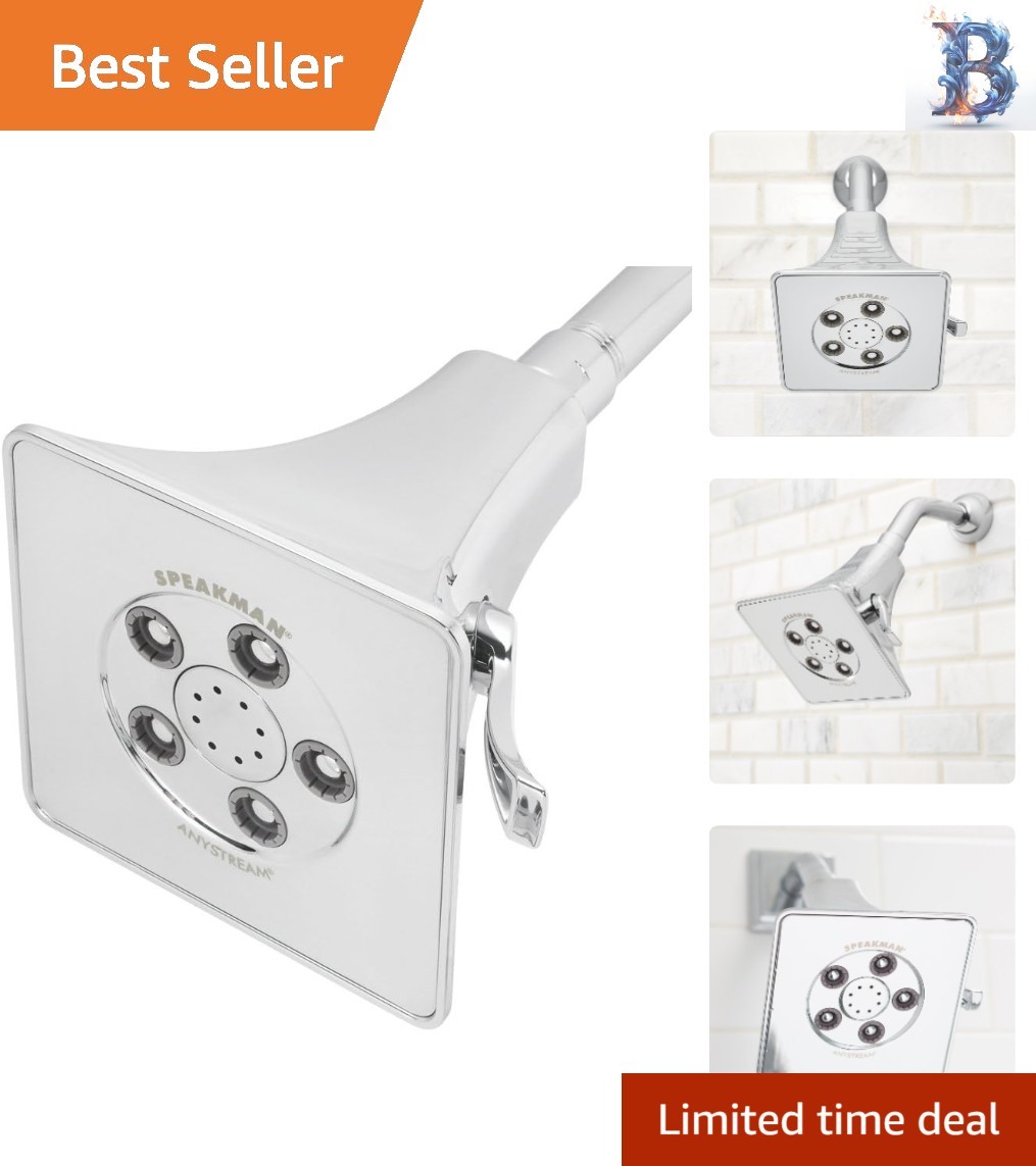 Rainier Anystream 2.0 GPM Shower Head | Polished Chrome & 360° Technology