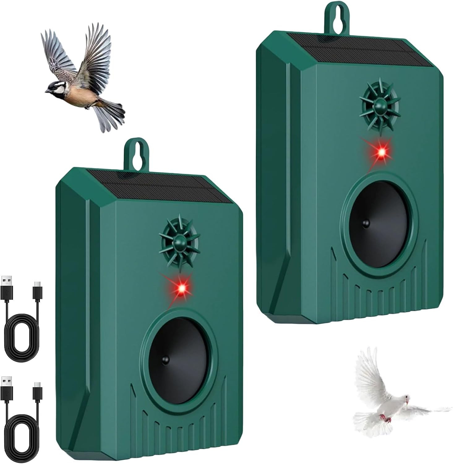 2026 Upgraded Solar Ultrasonic Bird Repellent Devices Bird Repeller Outdoor Bird