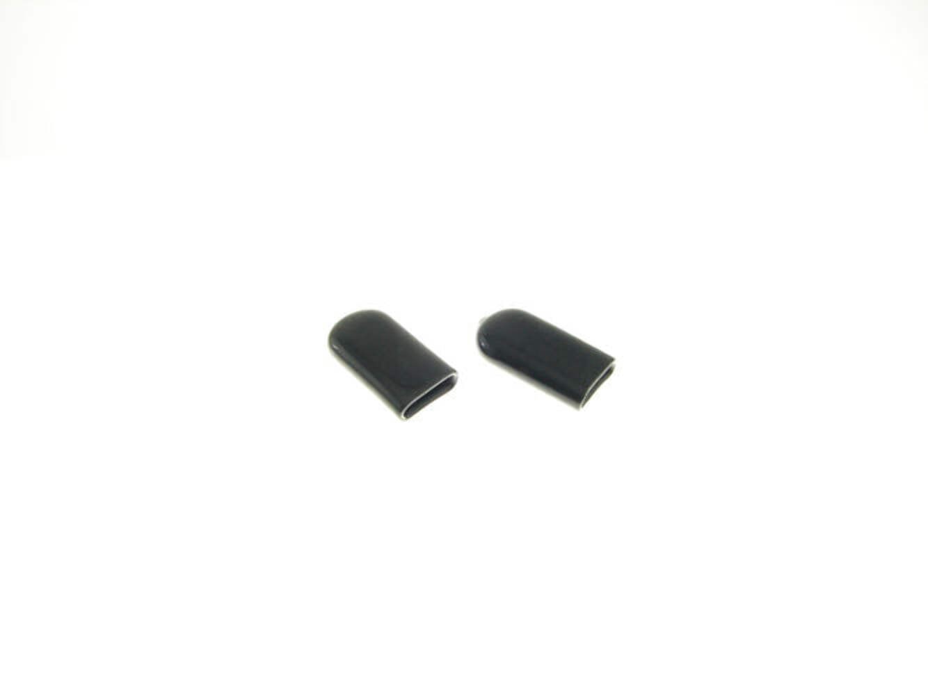 2 Pack Rectangular Black Vinyl Caps 1/8" x 1/2" x 1" Tall 003562