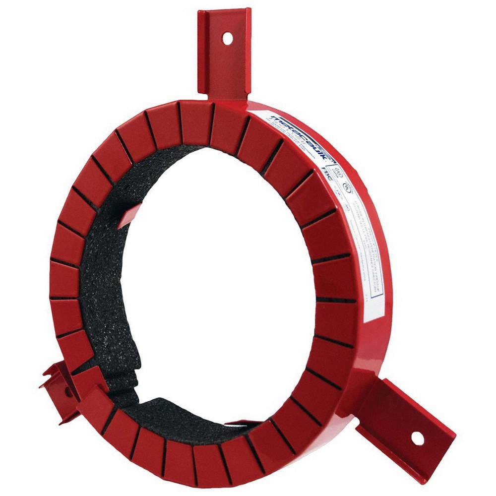 METACAULK 66351 PK 6 Firestop Pipe Collar,Red,Steel,4"Dia. 49ZY57
