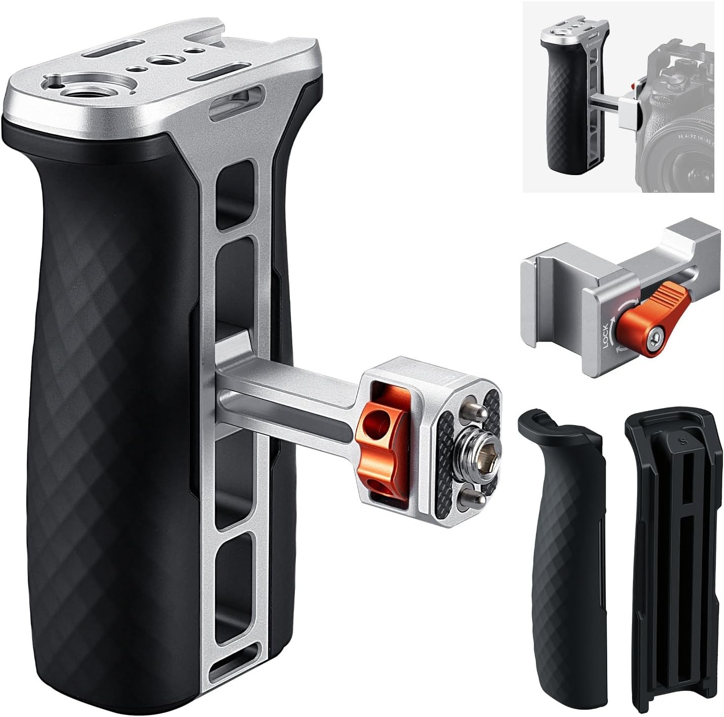 K&F CONCEPT Camera Side Handle (1/4"&3/8" threaded) Camera Cage Mini Side Grip