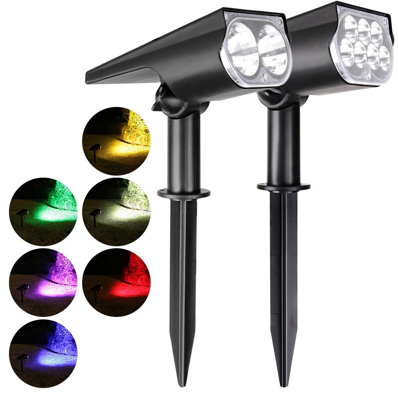Solar Spotlights Outdoor Waterproof Cool White 7LED or RGB Building Light