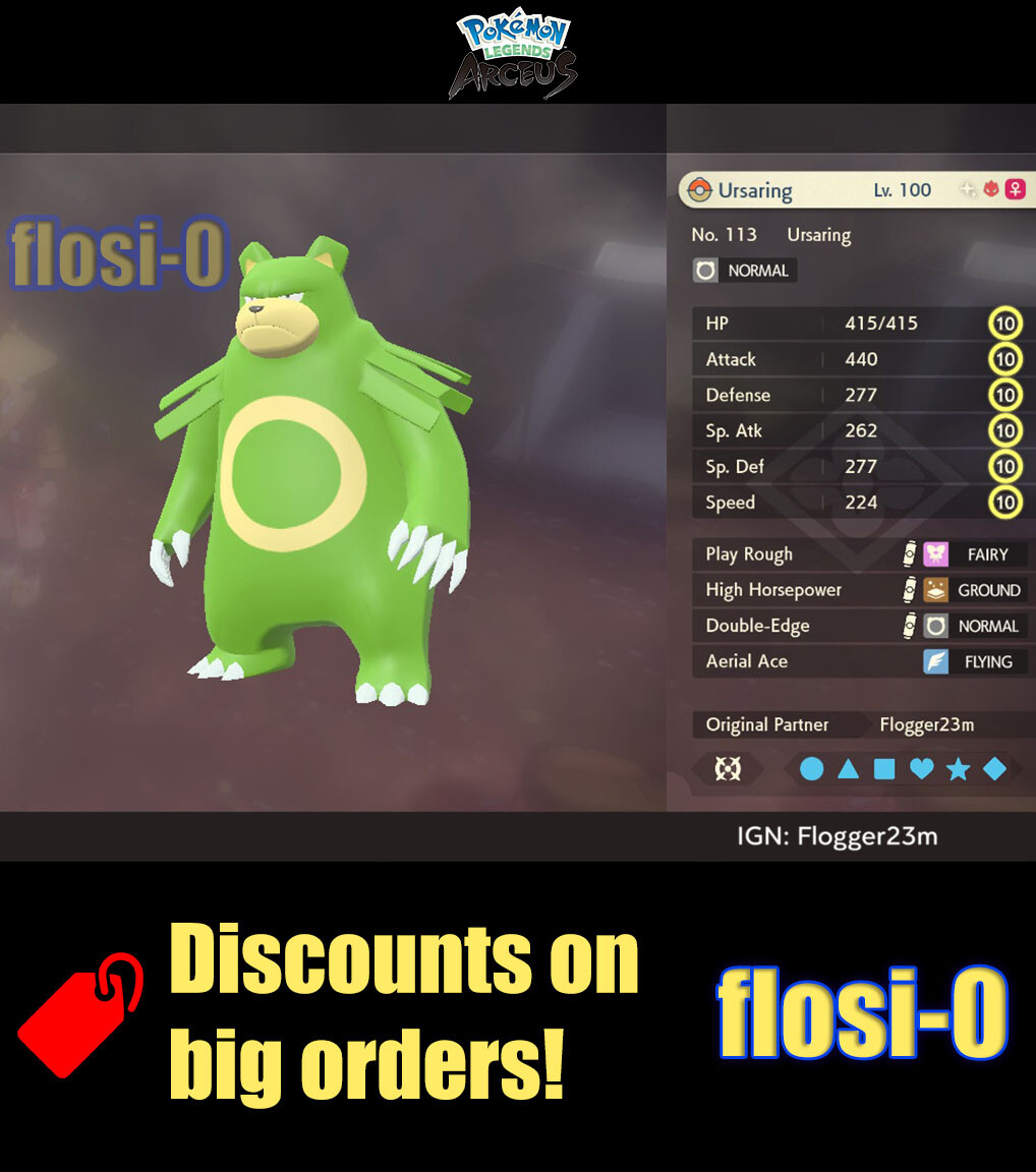 6IV Shiny Alpha Ursaring Max Effort Level Pokemon Legends Arceus
