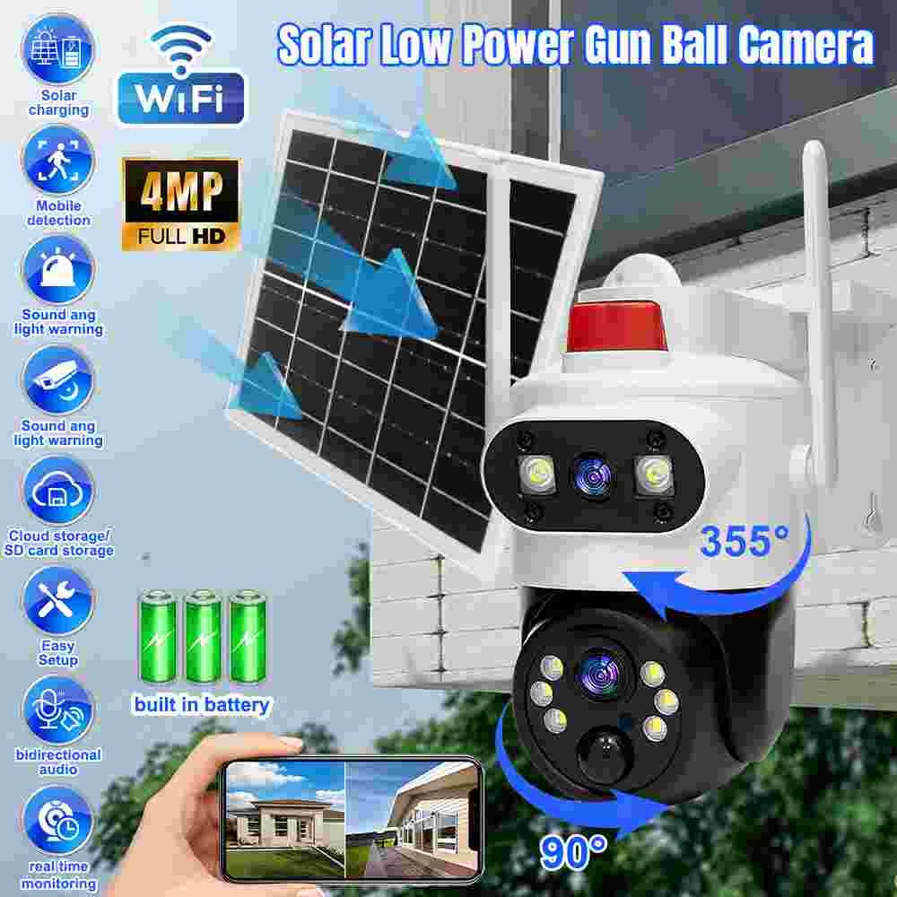 Dual Lens 1080P WiFi IP Camera Wireless Outdoor CCTV PTZ Home Security IR Cam US