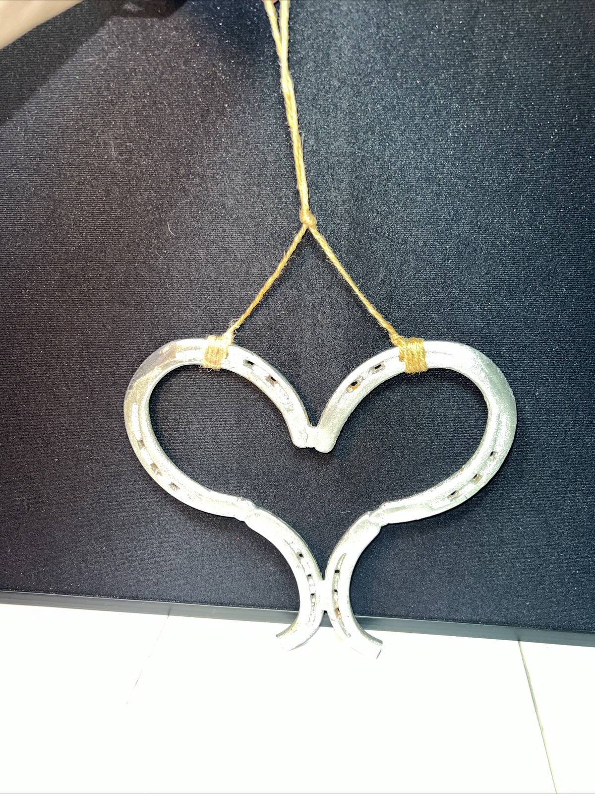 Welded Horseshoe Heart Artwork Love Western Wall Decor Ranch Horses