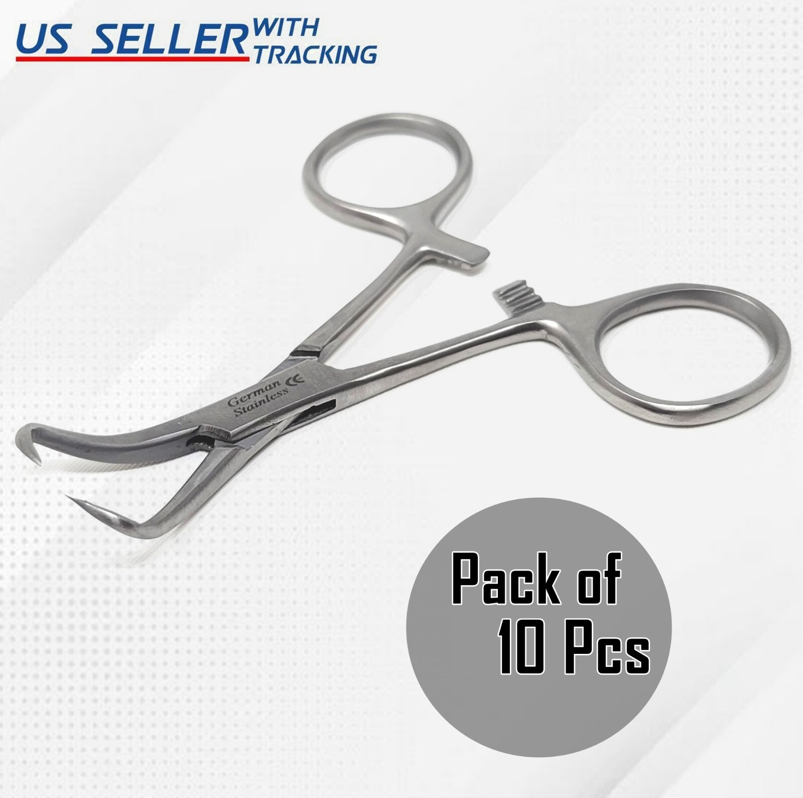 10 Pcs Veterinary Backhaus Towel Clamp Forceps 3.5" German Grade Stainless Steel