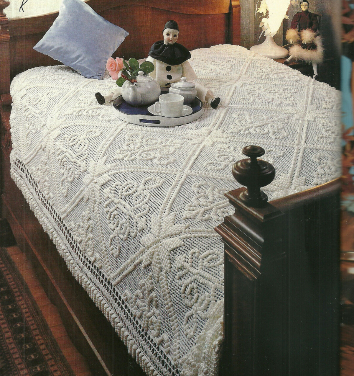 Victorian Bedspread Crochet Pattern INSTRUCTIONS removed from a magazine