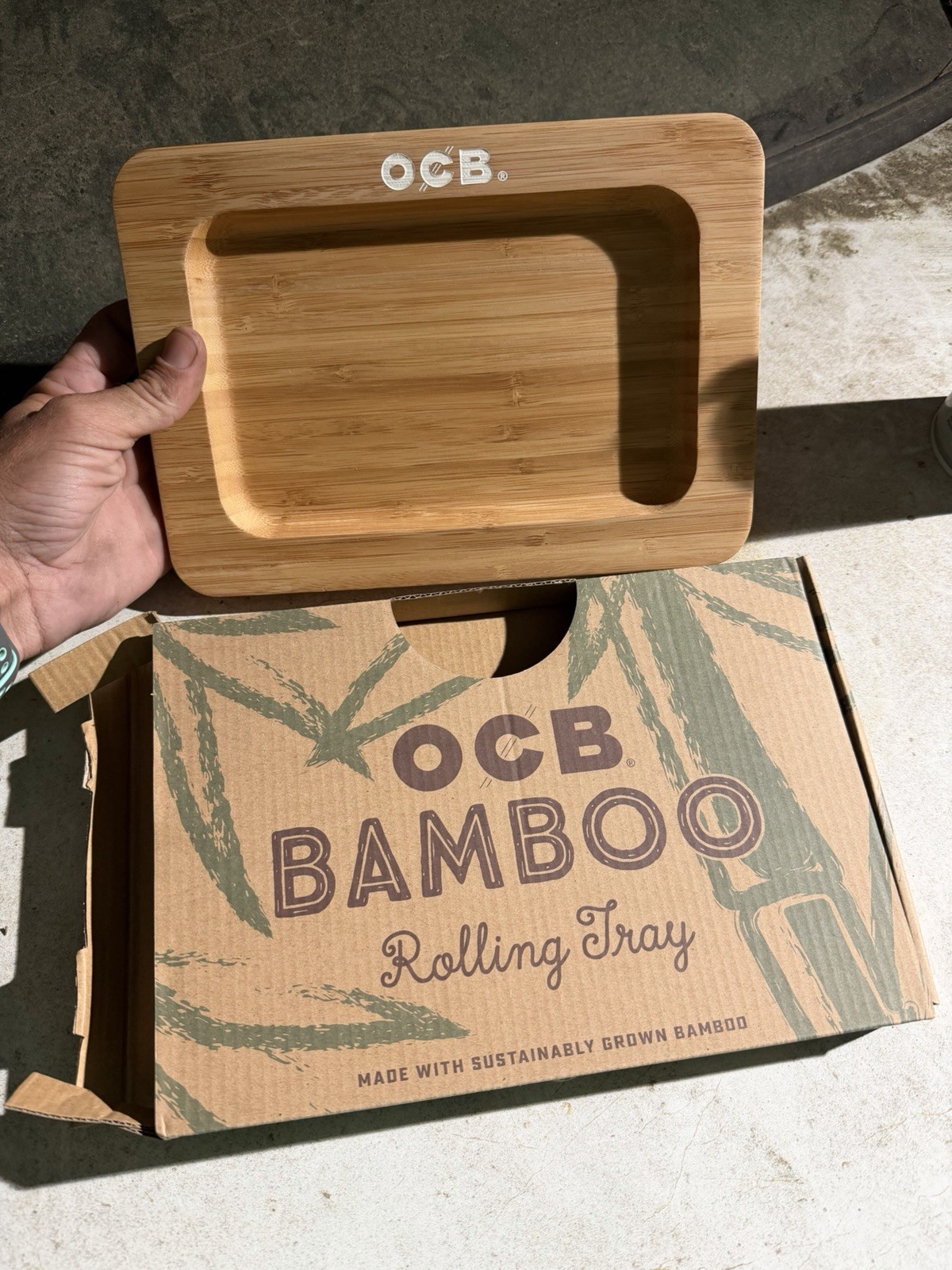 OCB Bamboo Rolling Tray Made with Sustainably Grown Bamboo