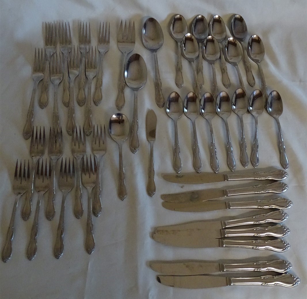 Oneida Ltd. SL&GH Rogers Homestead Stainless Steel Flatware 45pc Set