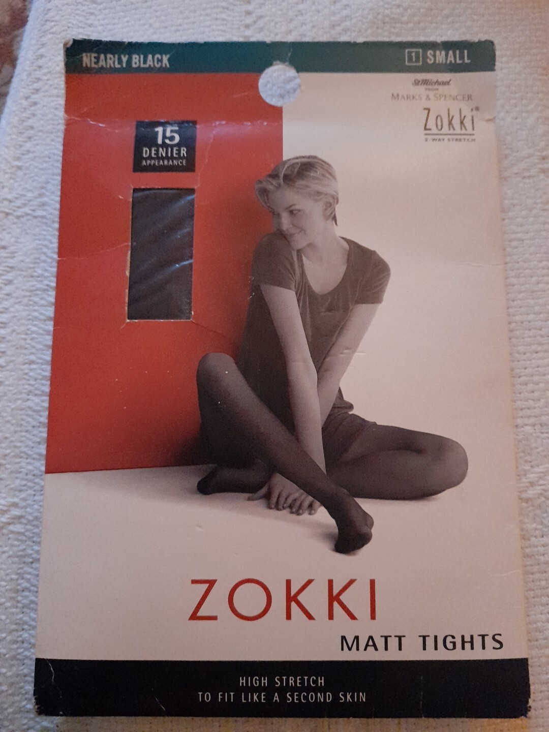 St Michael M&S ZOKKI Nearly Black Matt 15 Den Tights Size Small