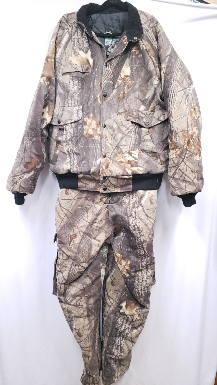 Vintage 90s World Famous Sports Realtree Camo Jacket (L) & Bib (XL) Set