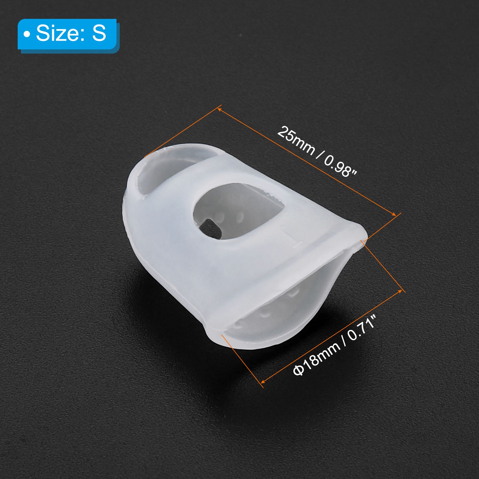 15pcs Finger Tips Silicone Thumb Fingertip Protector Thimble Clear Small Size