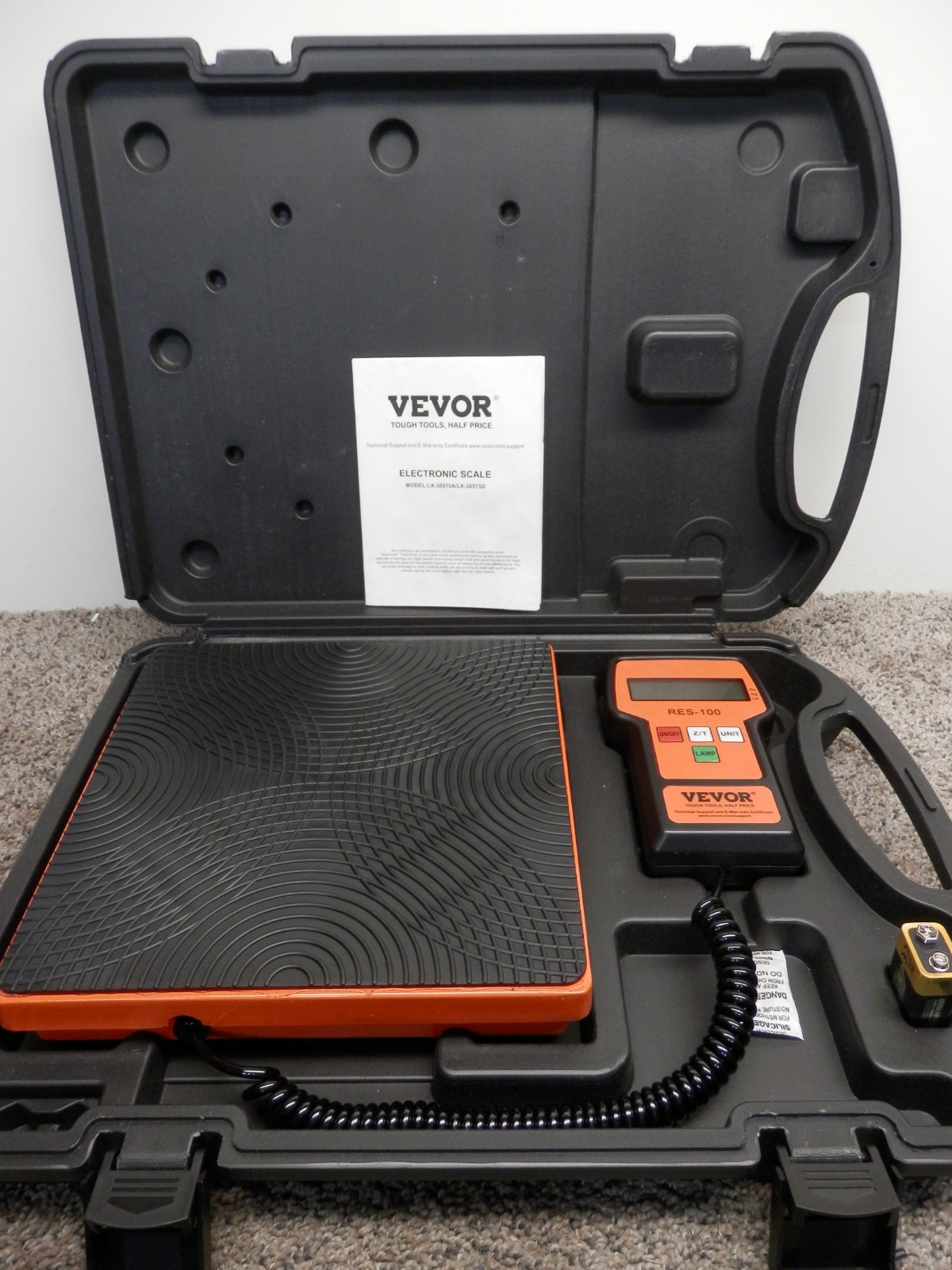 VEVOR ELECTRONIC SCALE LX-36575A/ DC 9V     MAX 110 LBS