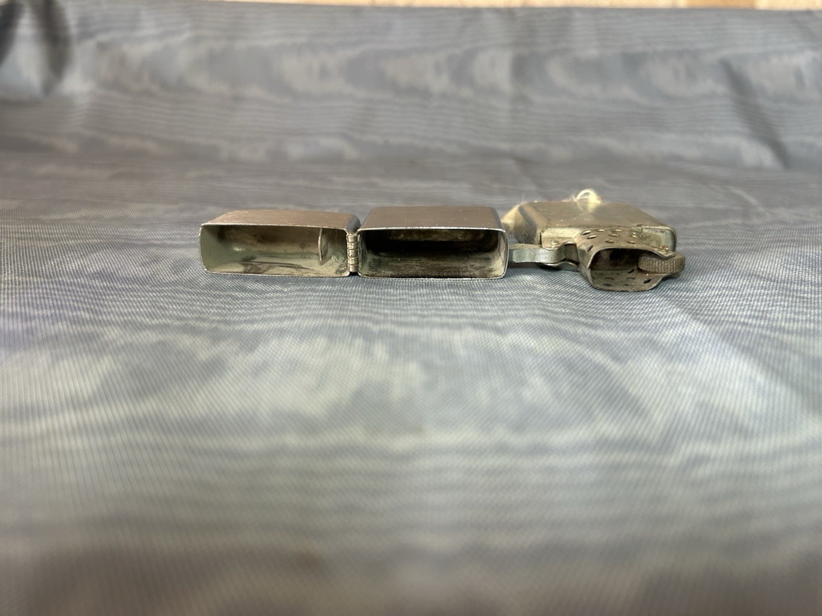 Vintage Brushed Chrome Flip-Top Lighter Japan