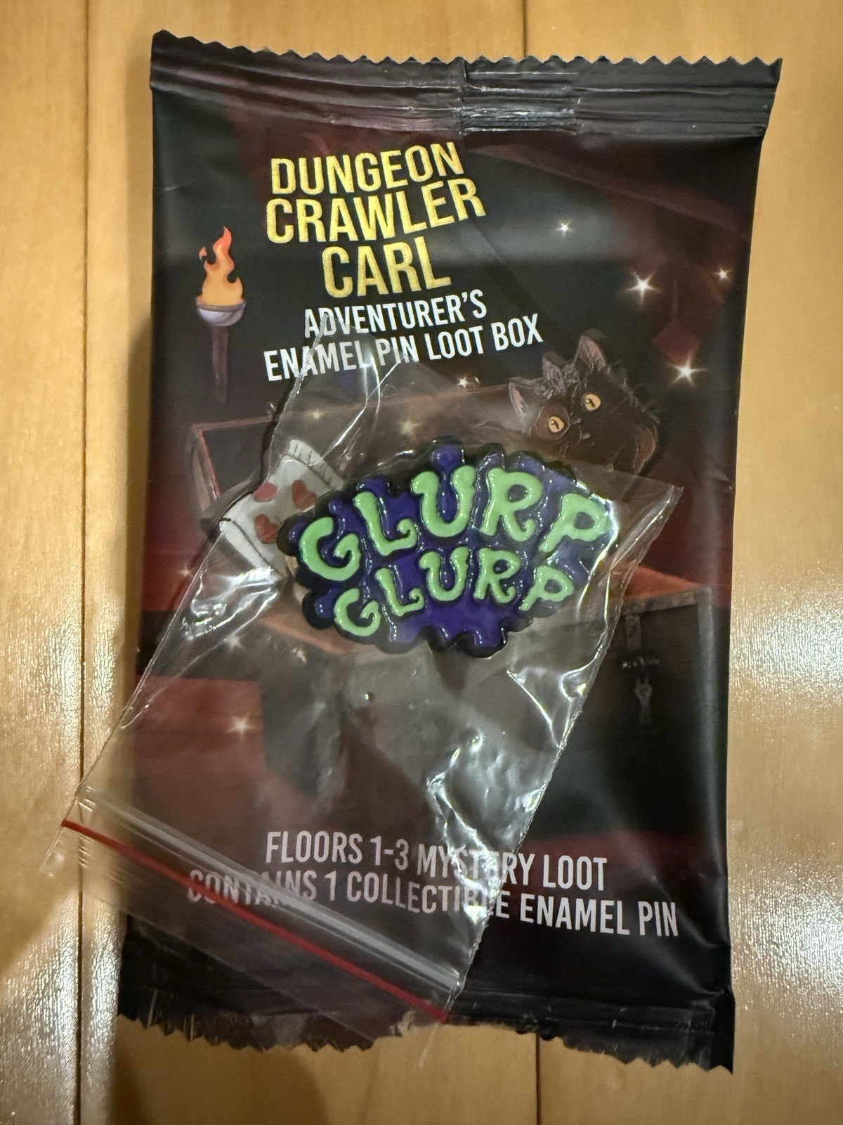 New Foam Brain Games Dungeon Crawler Carl Glurp Glurp Loot Box Enamel Pin