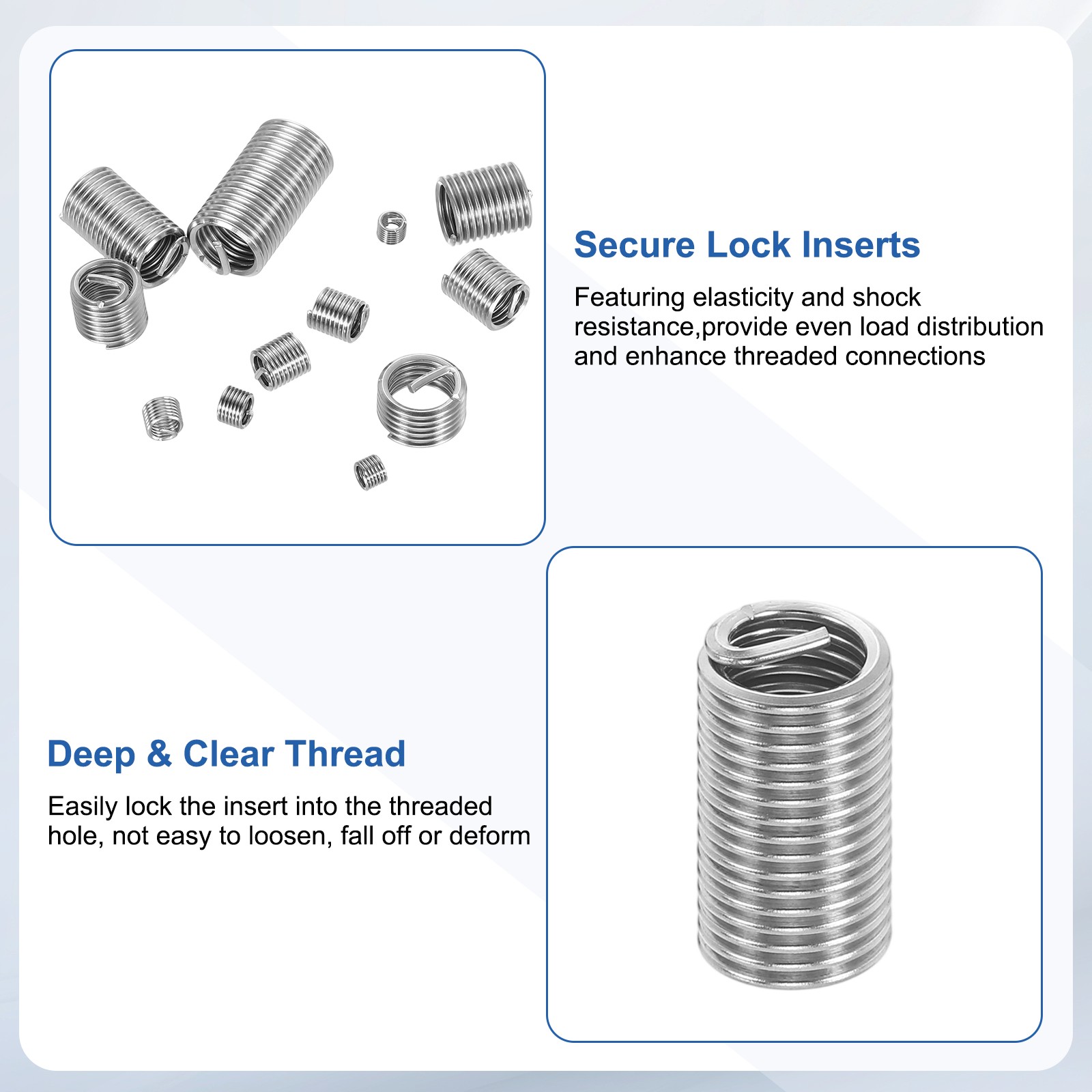 10pcs Wire Thread Inserts 3/8-16 UNC 3D 28.5mm Helical Threaded Sleeve