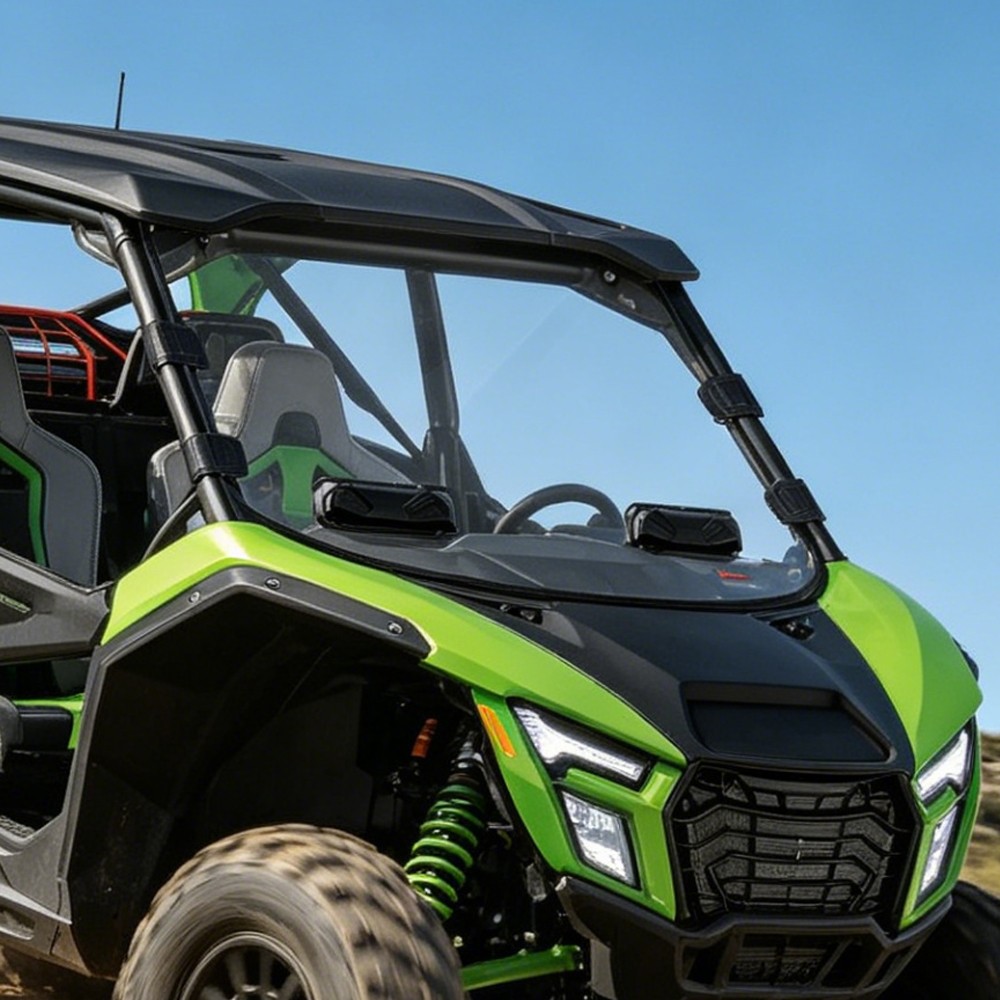 Vented Front Windshield Window Scratch-Resistant For Kawasaki Teryx H2 2026
