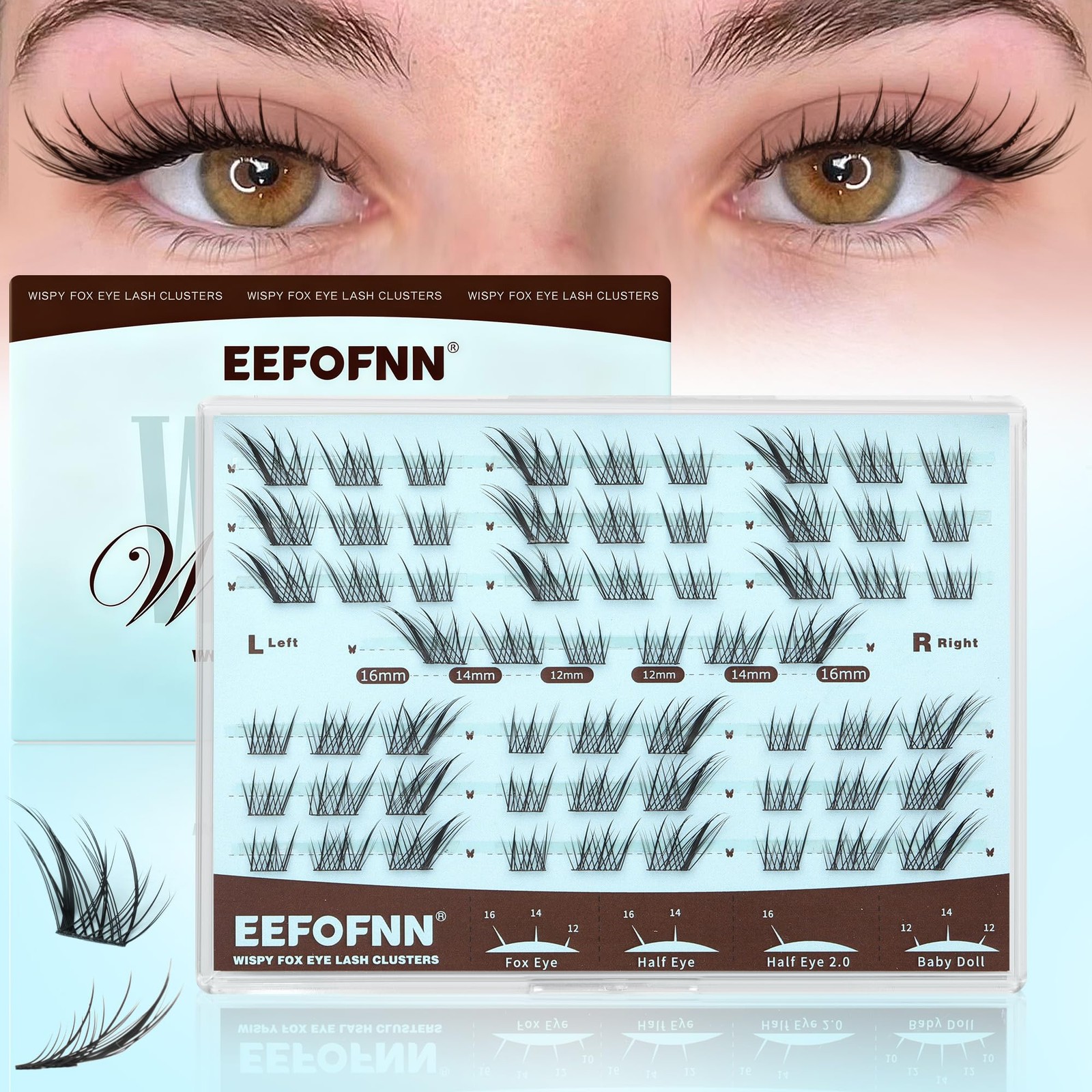 Wispy Lash Clusters Natural Cluster Eyelash Extensions Cat Eye Lashes Black