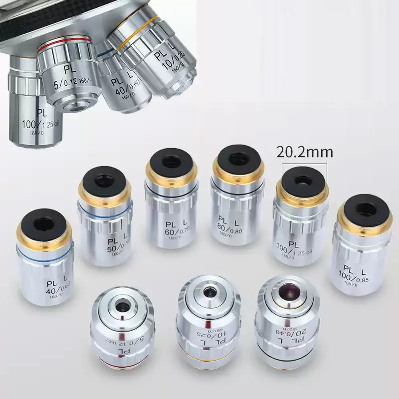 Metallurgical Microscope Plan Achromatic Objective Lens 5X-100X Long Distance