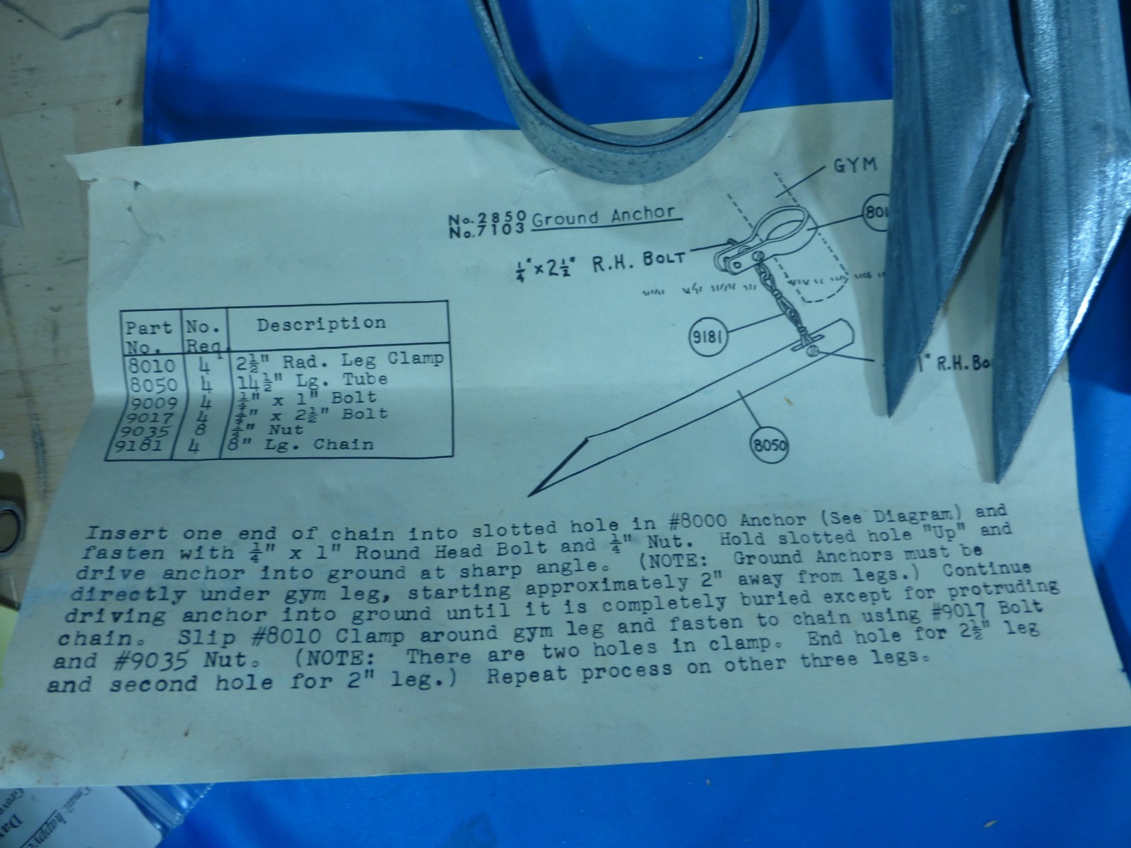 Turco Metal Swing Set Anchors 4 New In Box For 2" Or 2.5" Tubing 1970's #2850