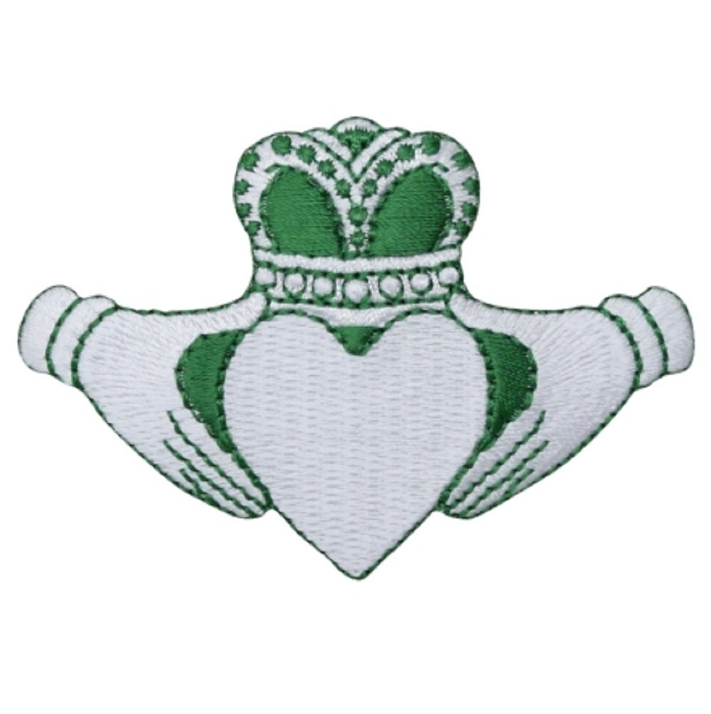 Claddagh Applique Patch - Heart, Love, Irish Badge 3" (Iron on)