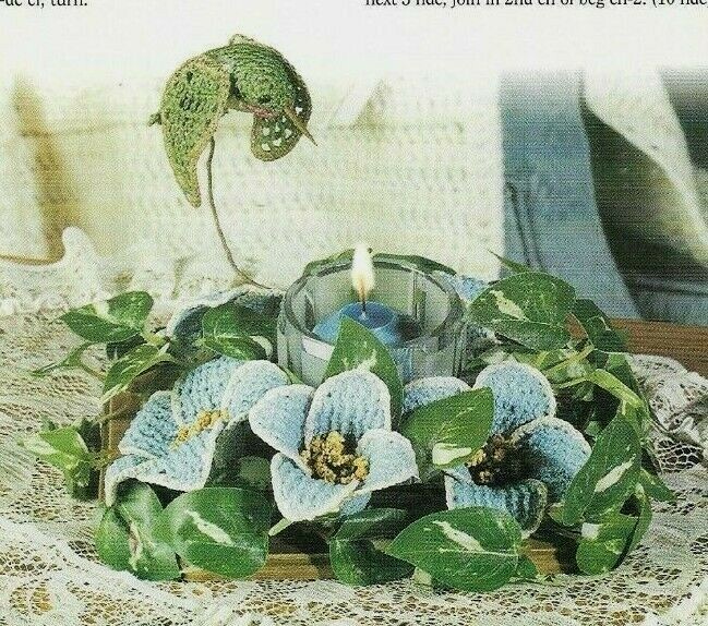 HUMMINGBIRD & LILIES HOME DECOR DIGEST SIZE CROCHET PATTERN INSTRUCTIONS