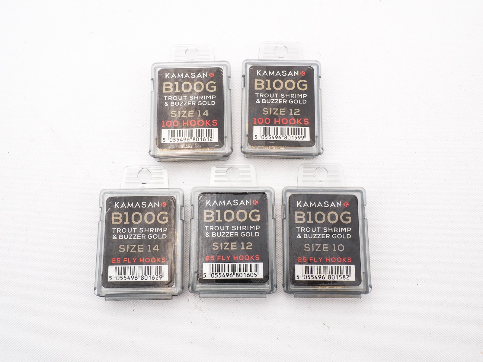 KAMASAN B100G TROUT, SHRIMP & BUZZER GOLD HOOKS (VARIOUS SIZES)