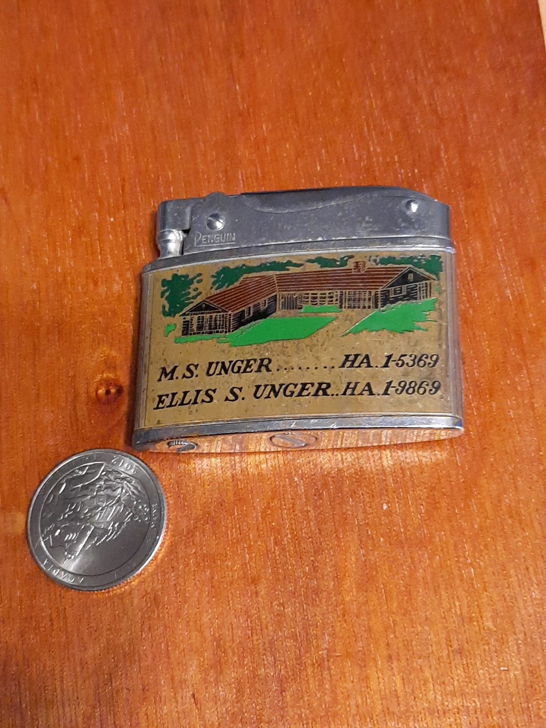 Vintage Lighter for repair Mental Unger Construction Co Pittaburgh Hazel H24