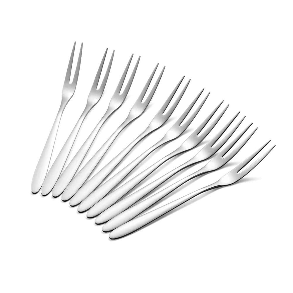 30 Pack Stainless Steel 2 Prong Forks Set for Olives Prawns Cheese Dessert