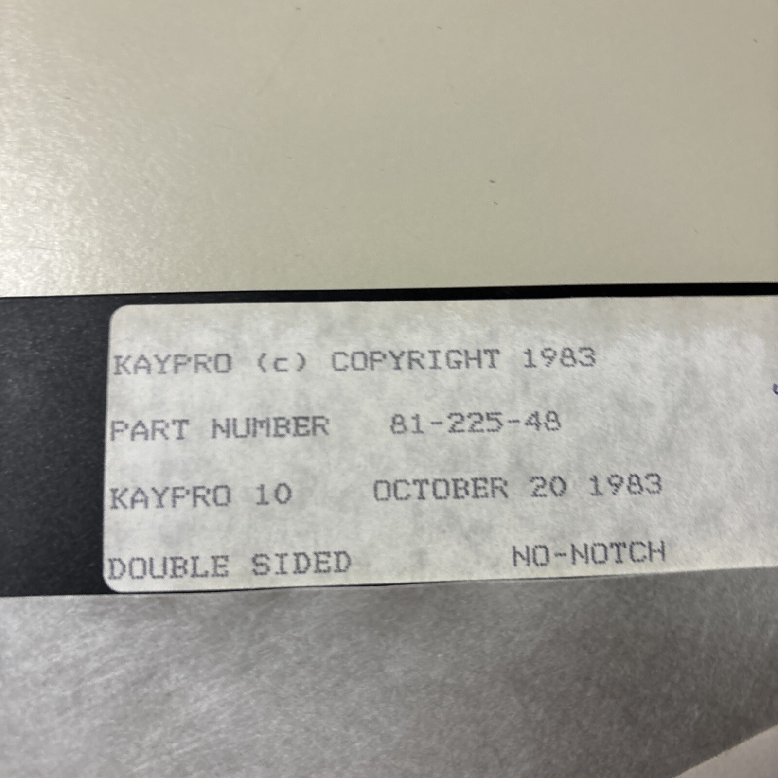 Vintage 1983 KAYPRO Double Sided Software 5.25” Floppy Disk VHTF