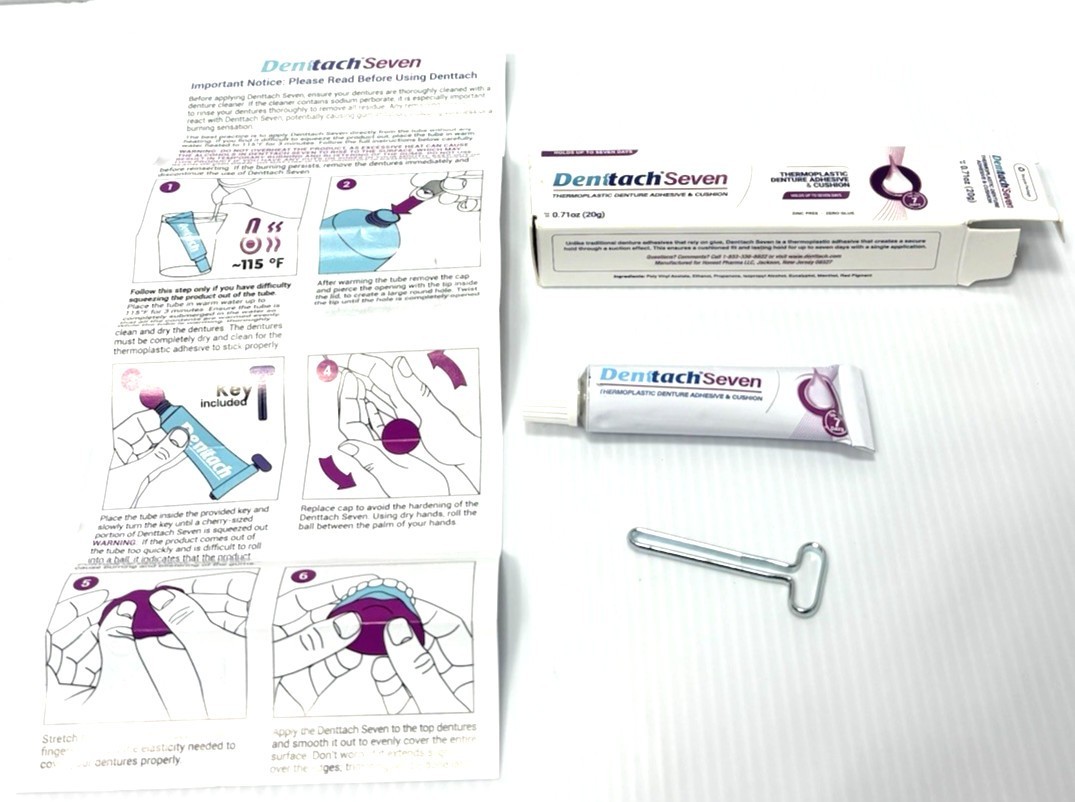 Denttach Seven Thermoplastic Denture Adhesive & Cushion 0.71oz 20g