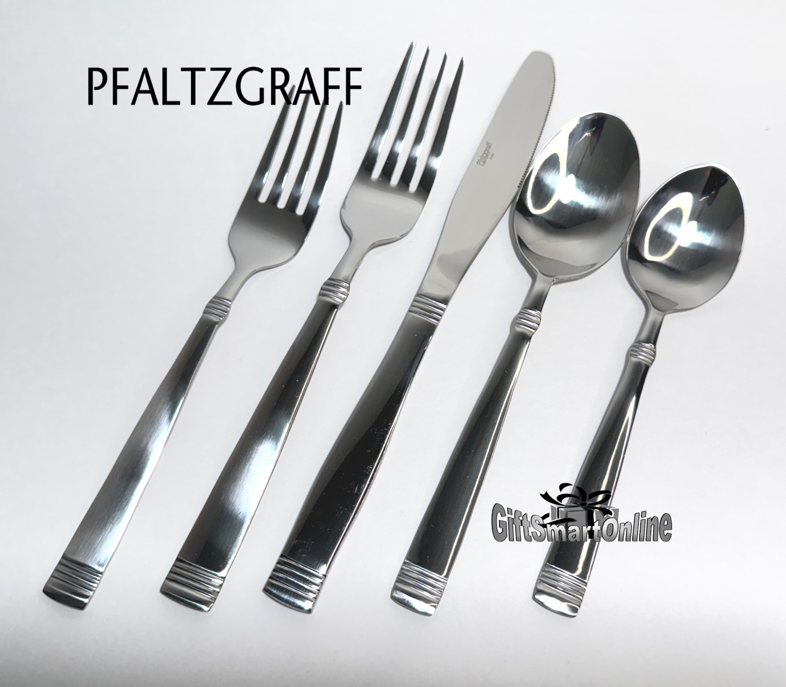 Pfaltzgraff Everyday Parisian Deco Stainless Steel 20pc Flatware Set DW GB NEW