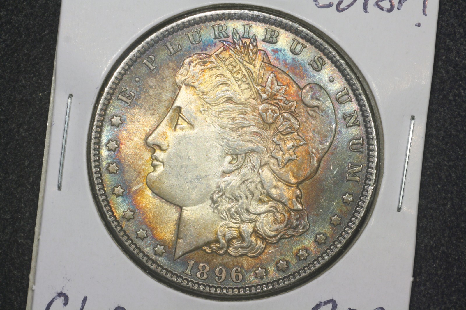 1896 Morgan Dollar, Choice BU, colors!