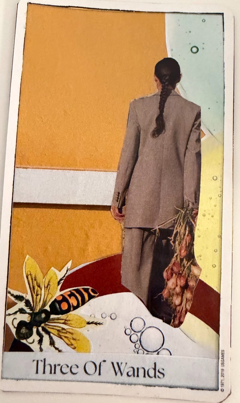 Three of Wands Collage tarot deck, OOAk original tarot collage art deck