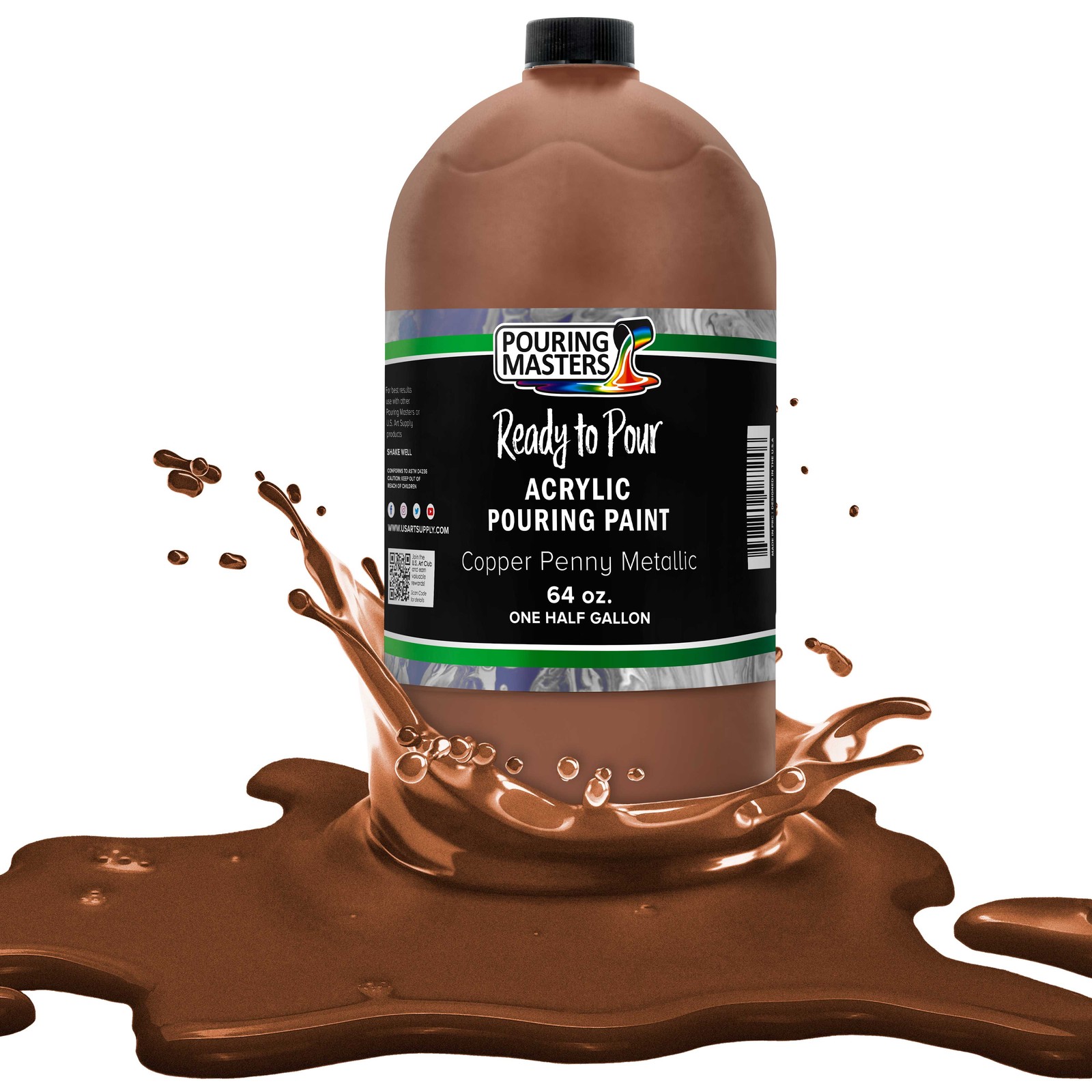 Pouring Masters Copper Penny Metallic 64-Ounce Water-Based Acrylic Pouring Paint