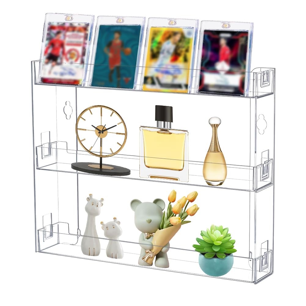 UNICRAFTALE 3 Tier Trading Card Display Shelves for Wall Acrylic Card Display