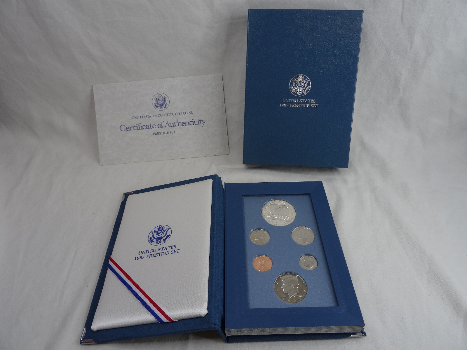 1987 Prestige Set US Mint Constitution Silver Dollar w/ Box & COA 6 Coins