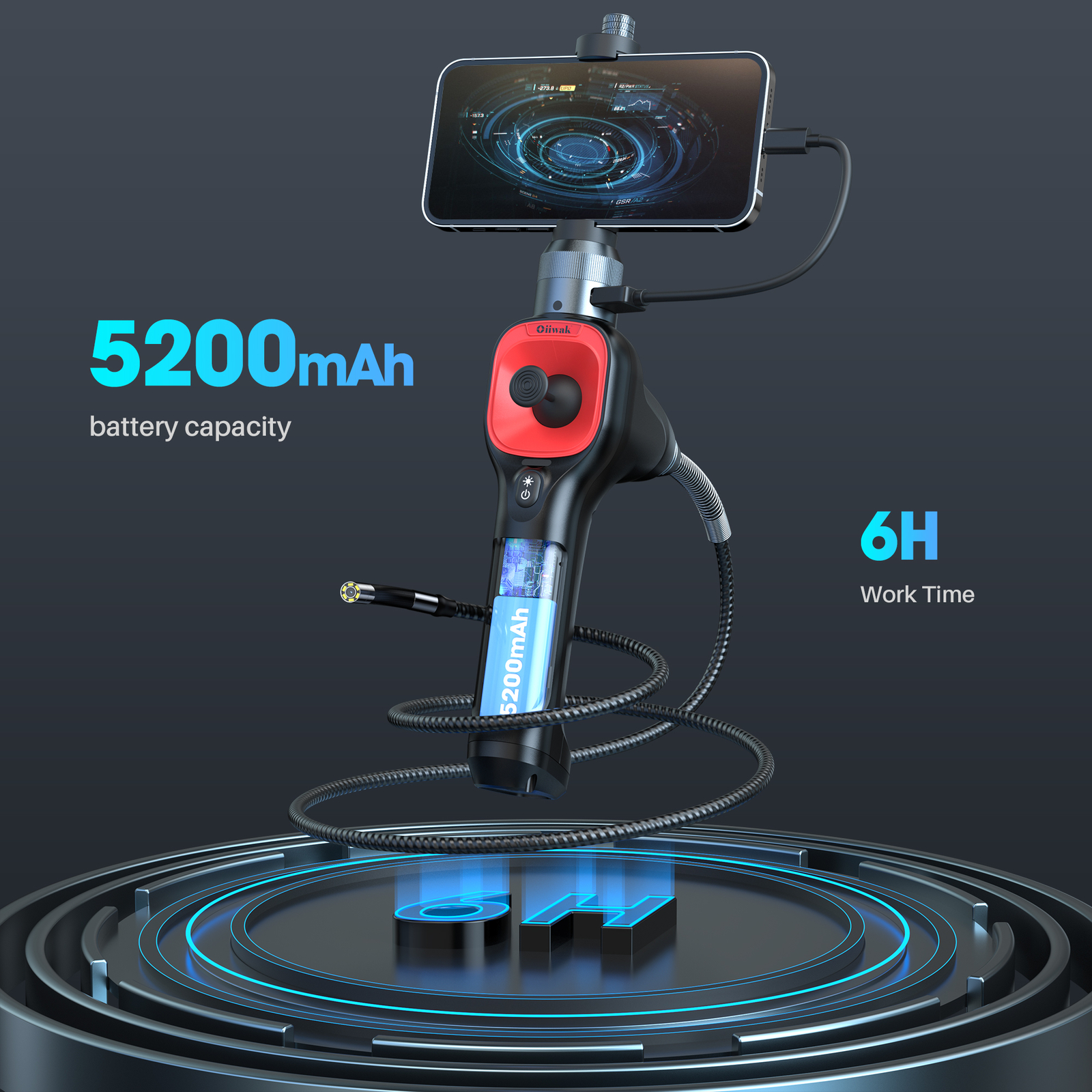 360° Rotation 1080P HD Industrial Endoscope Borescope Inspection Snake Camera