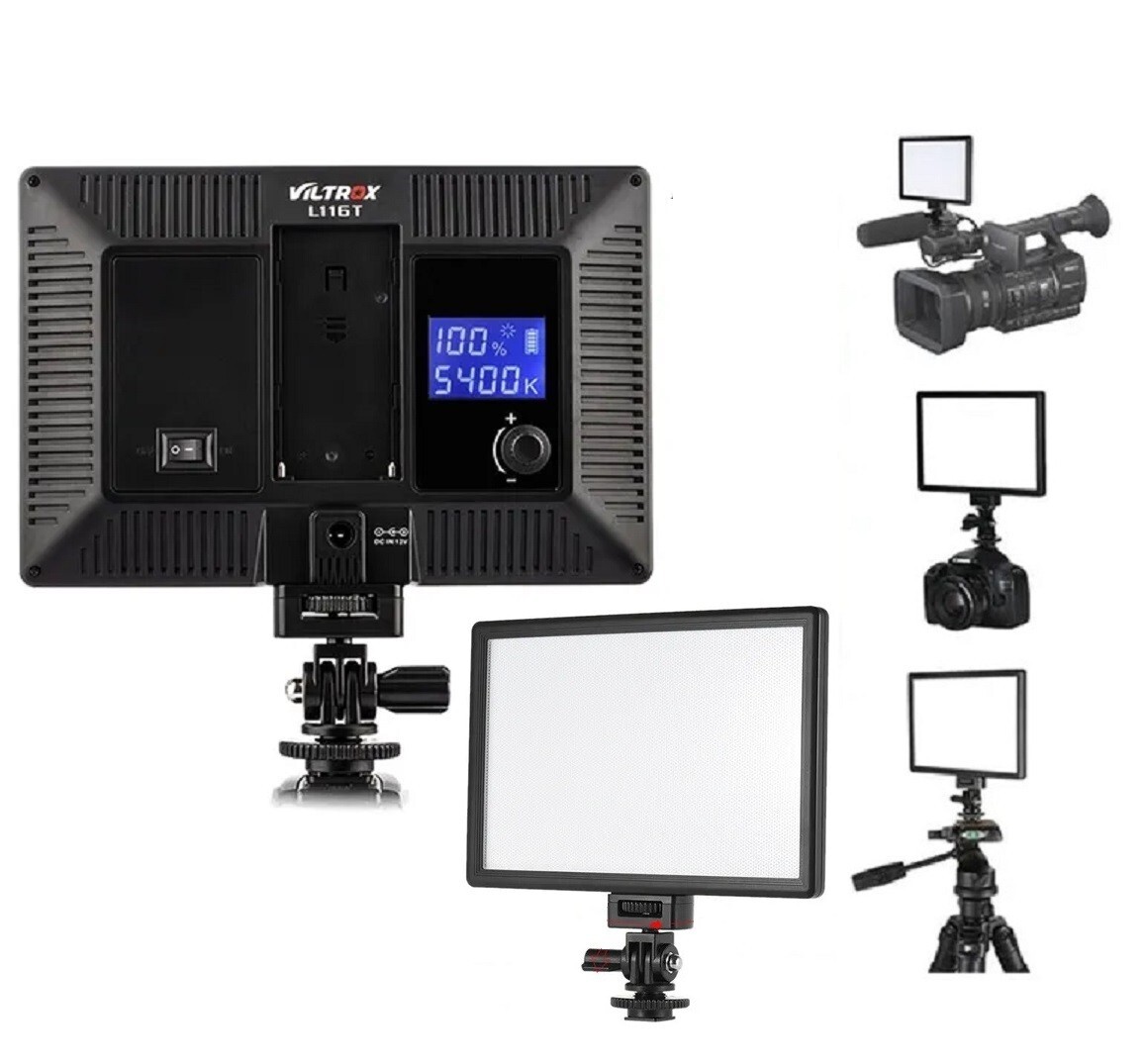 Viltrox L116T On-Camera Bi-Color LED Light Dimmable with LCD Display CRI 95