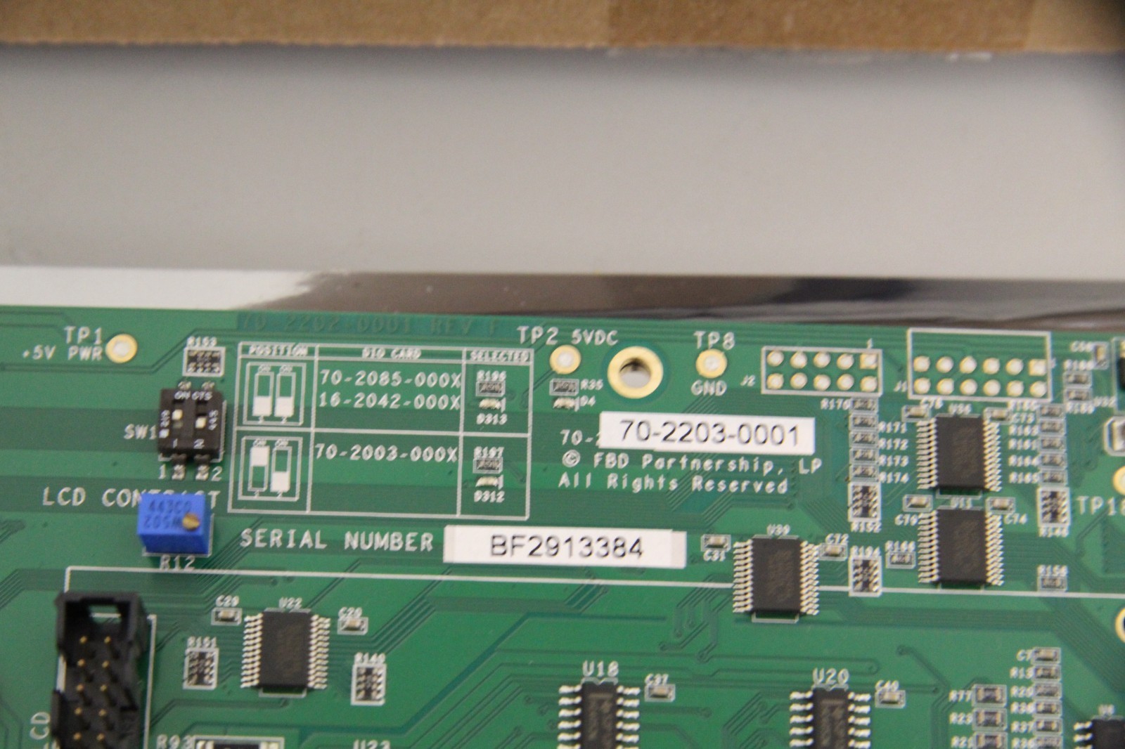 New Open Box FBD 70-2203-0001 Upper Board