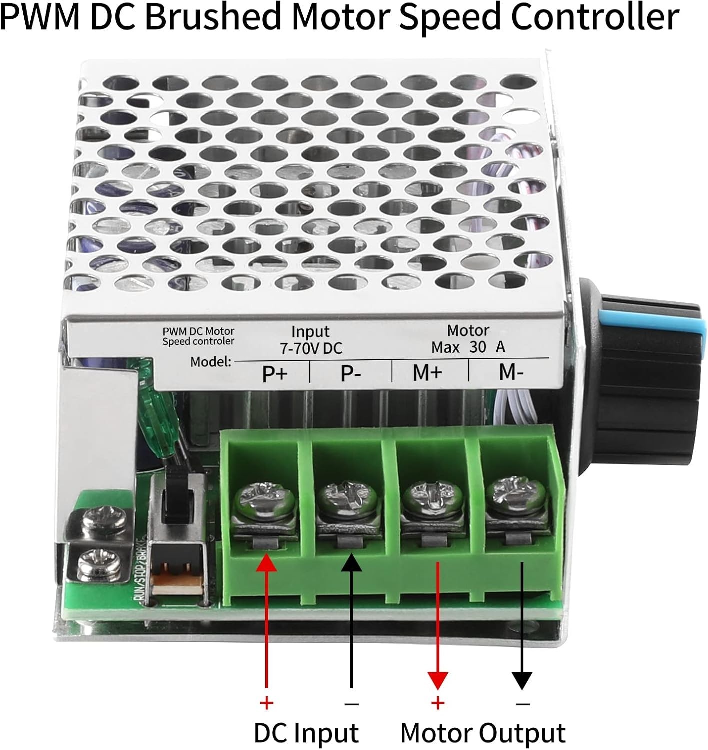 Effortless Motor Control: 30A PWM Speed Controller for 7-70V Applications