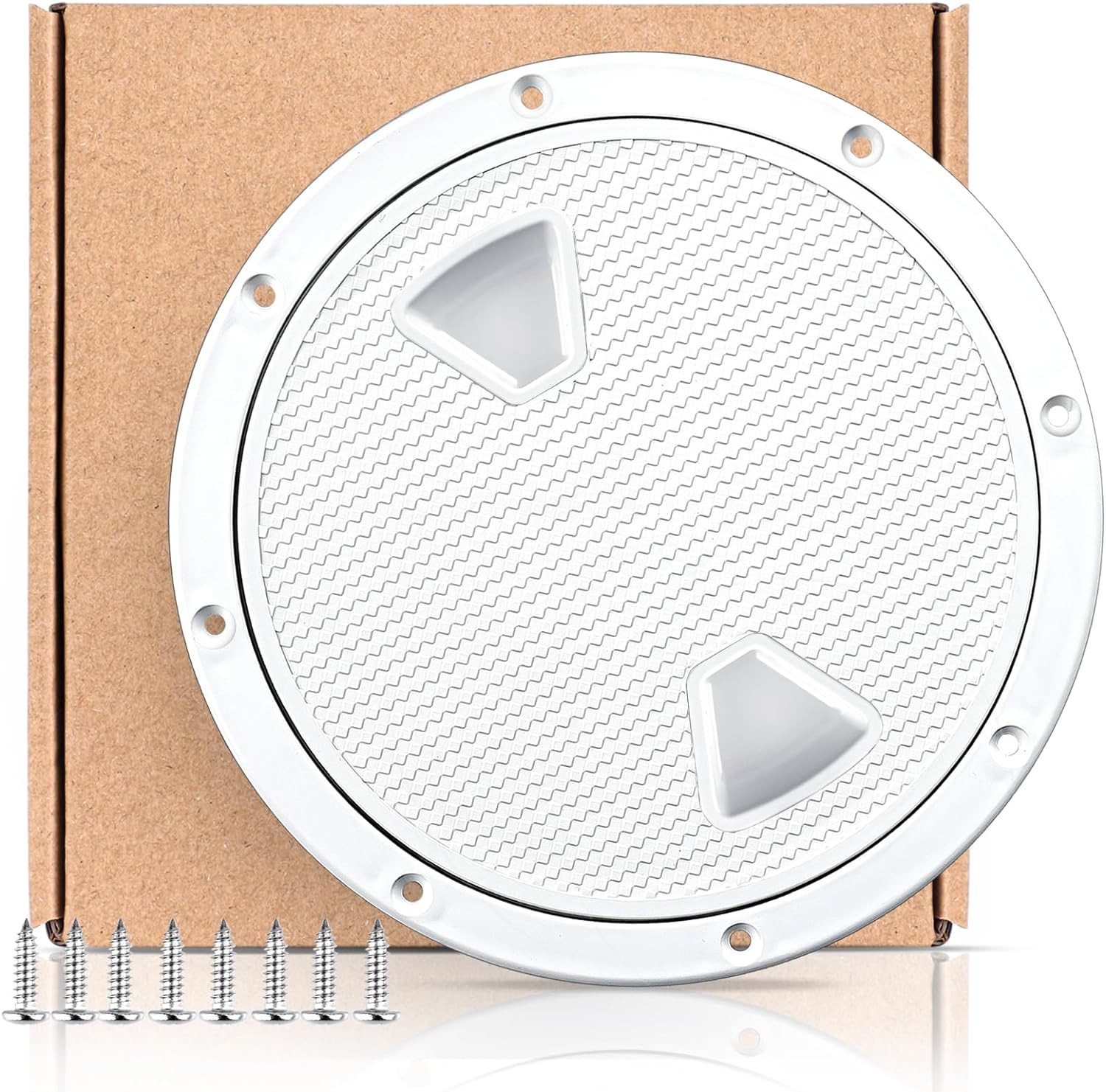 Smartmarine Boat Hatch White 4" 6" 8" Round Non Slip Inspection Hatch w/Detachab