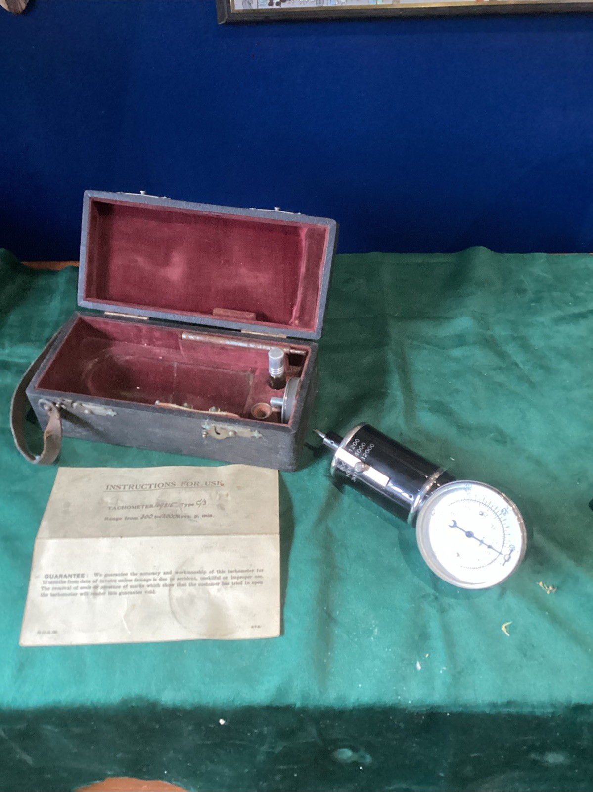 Vintage Louis Schopper Style Engineers Tachometer 169815 Type C/3