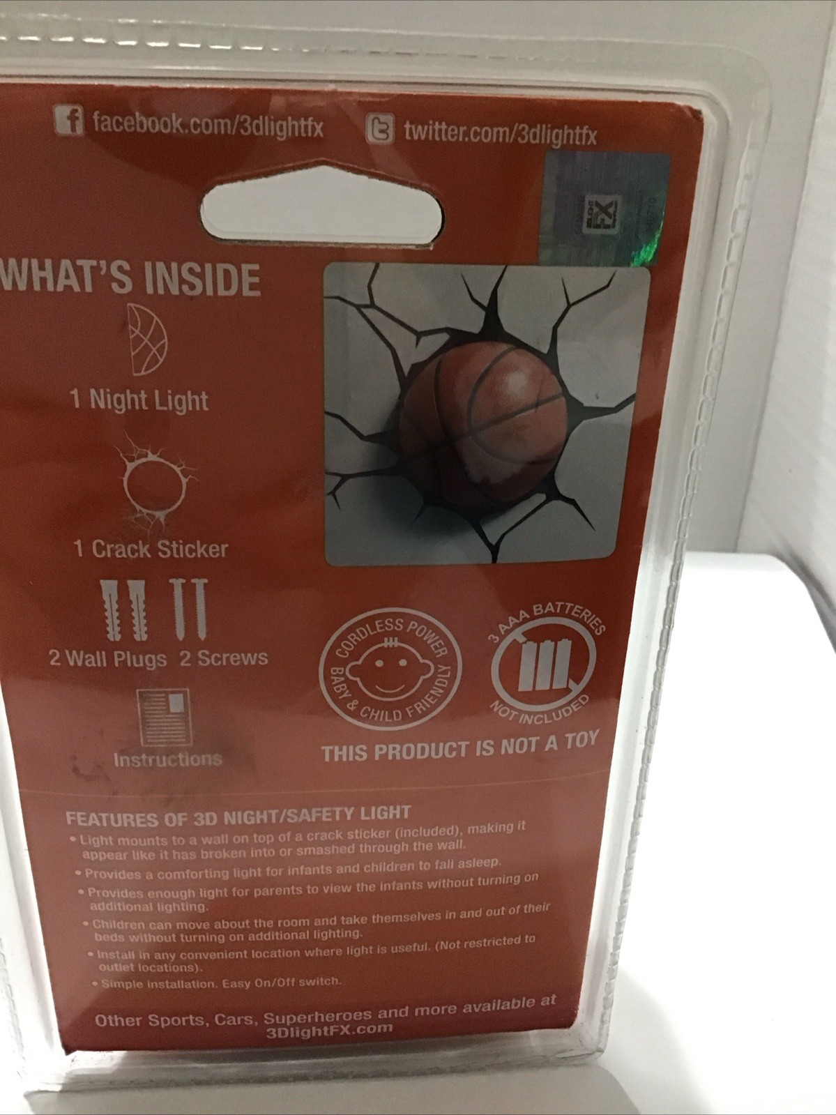 3-D Deco Light 3- D Crack Sticker Night Light