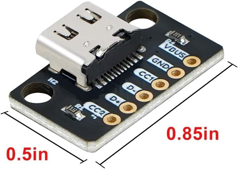 4pcs High Power USB Type-C Breakout Board with Immersion Gold PCB Connector