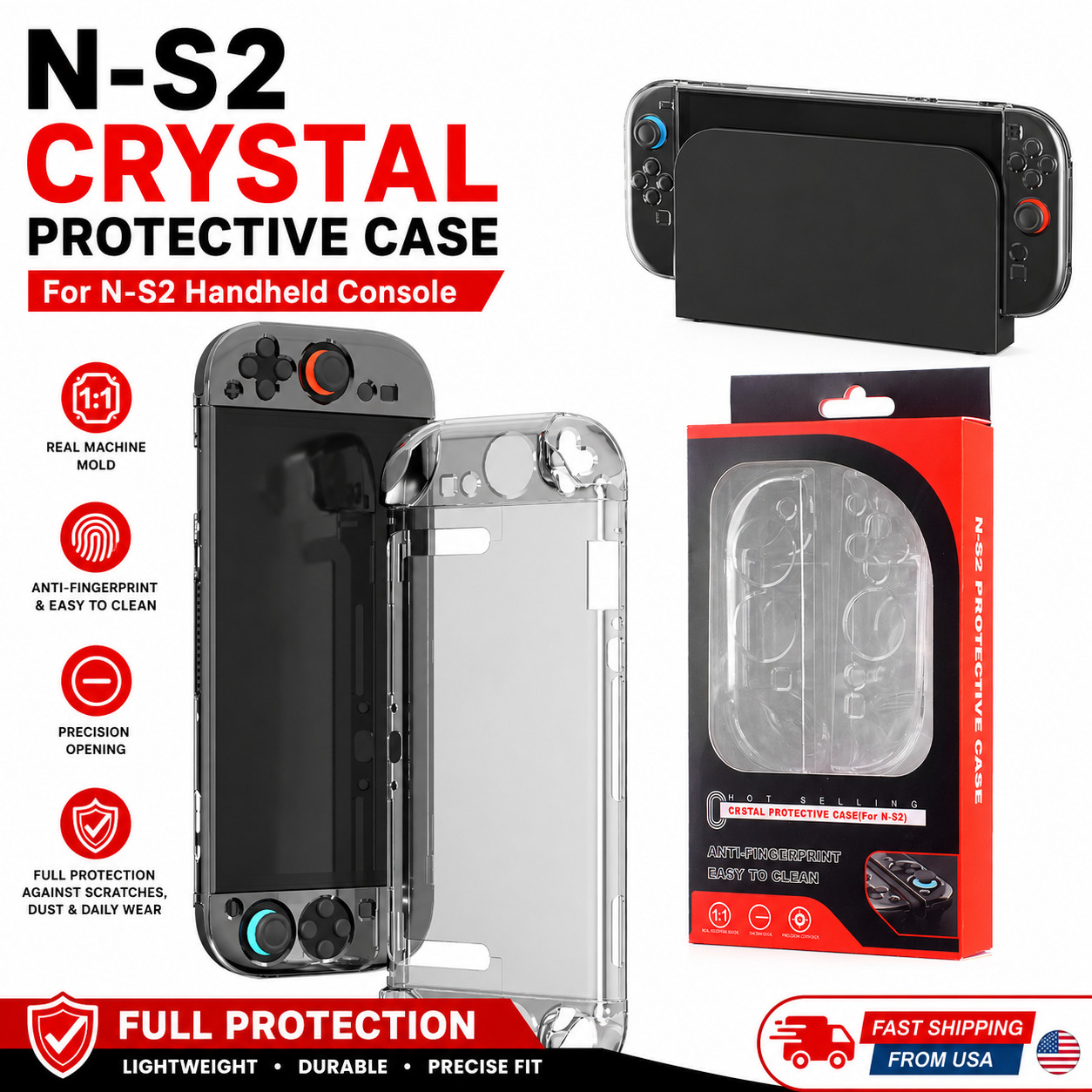 Crystal Clear Protective Case For Nintendo Switch 2 / N-S2 Hard Shell Cover
