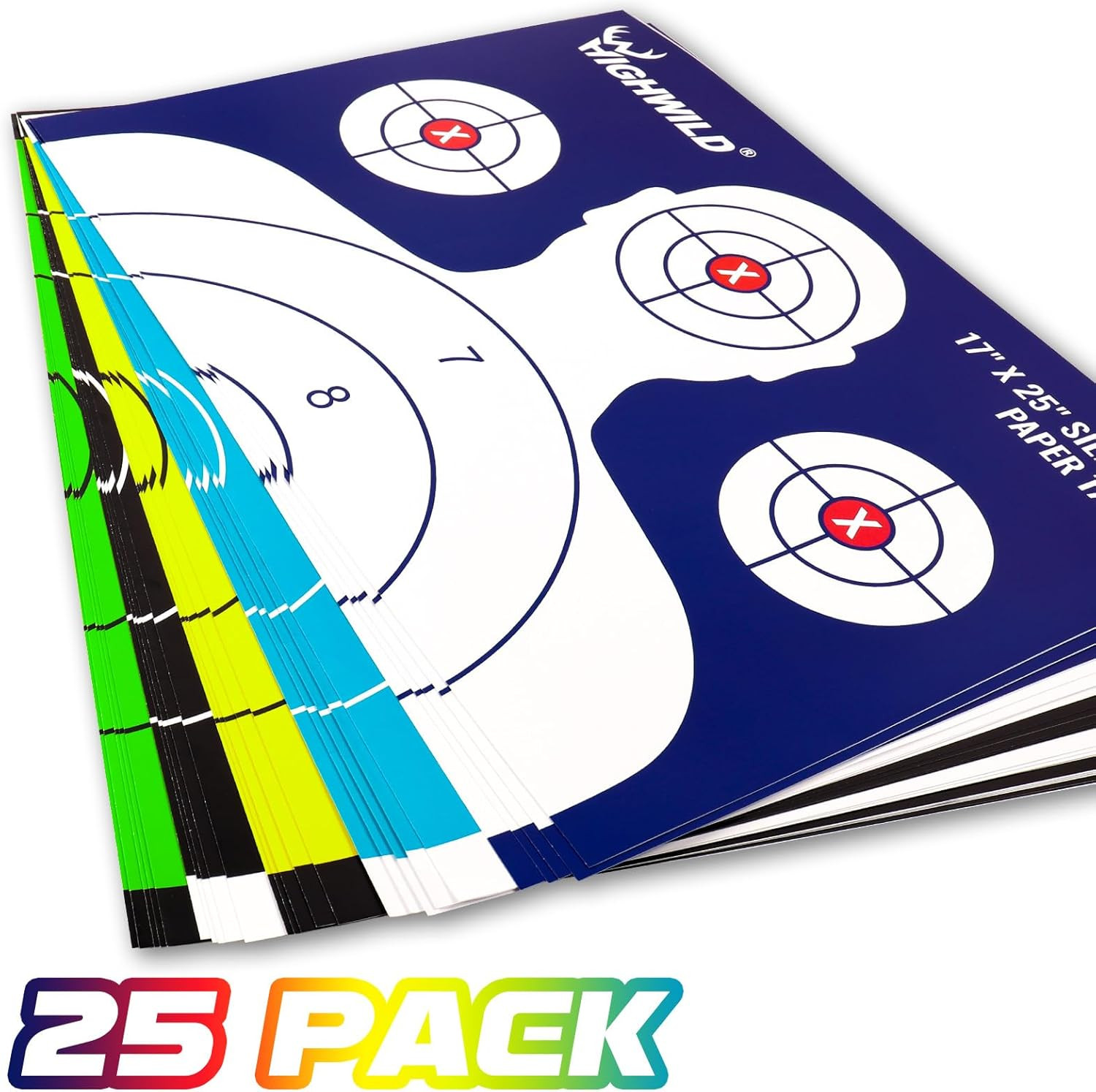 Shooting Range Silhouette Paper Target - 17X25 Inch - Suitable for Handguns, Rif