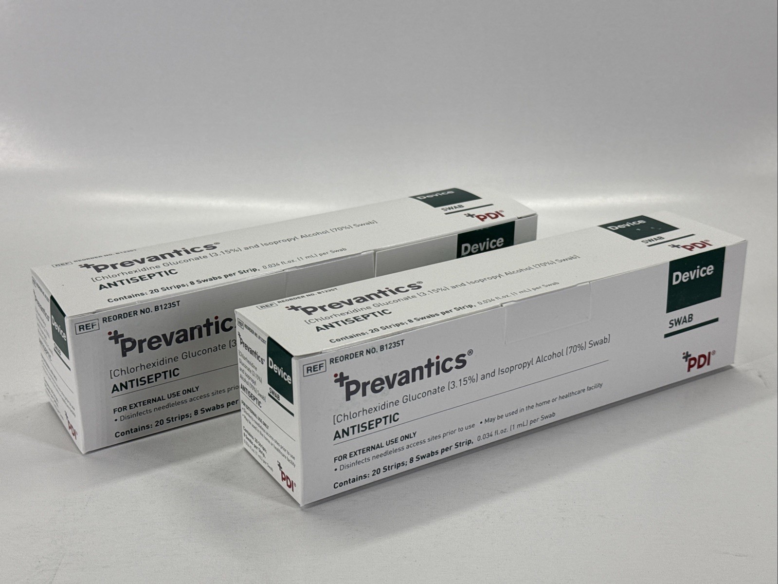 Lot of 2 - PDI Prevantics B123ST Device Swab Antiseptic | 160 Swabs - NEW